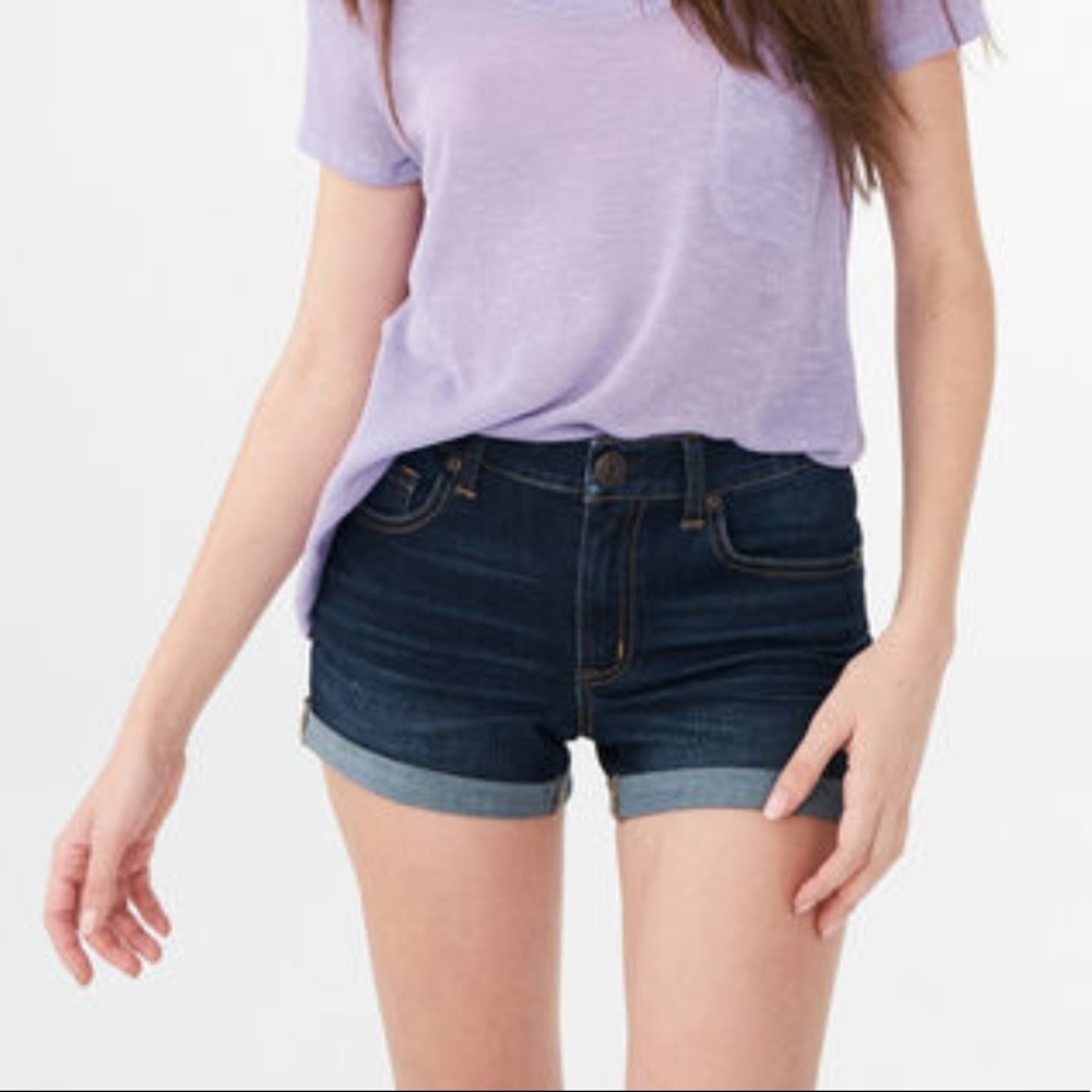 AEROPOSTALE  High Waist Dark Wash Denim Shorts